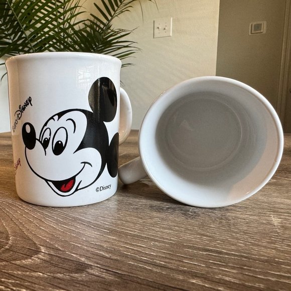 Set of 2, Mickey Mouse Euro Disney Coffee Mug, Made in England. - Picture 3 of 5